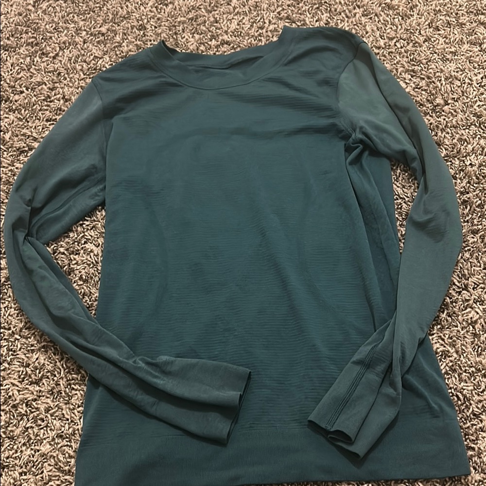 Teal/hunter green discontinued lululemon swiftly long sleeve